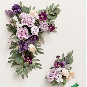 Faux Floral Sign Decor Accents 2 Piece Set